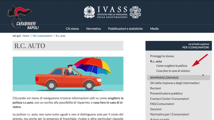 Portale IVASS supporto truffa assicurazione Auto