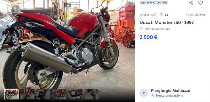 Ducati Monster 750 prezzo usata