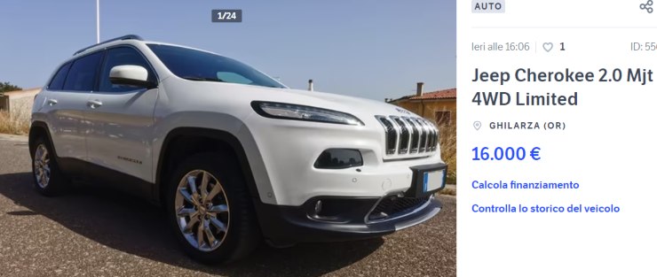 Jeep Cherokee occasione usato