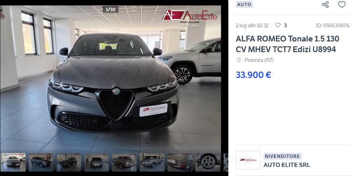 Alfa Romeo Tonale super prezzo