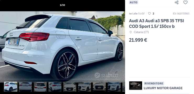 Audi A3 crolla il prezzo