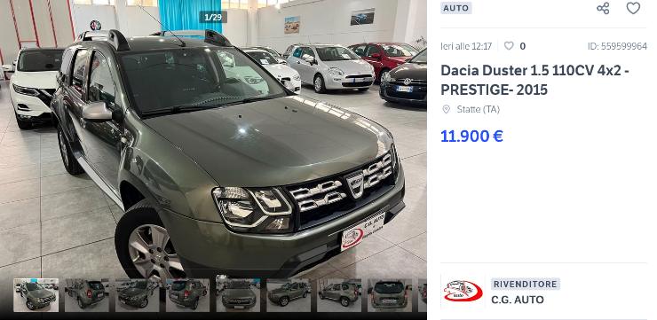 Dacia Duster prezzo occasione