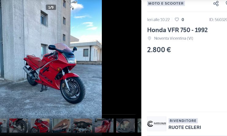 Honda VFR prezzo usato