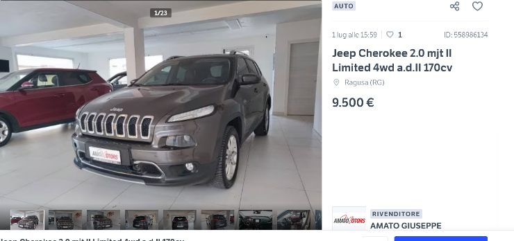 Jeep Cherokee usata prezzo