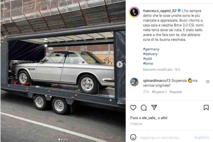 BMW 3.0 CSI addio per Francesco Oppini