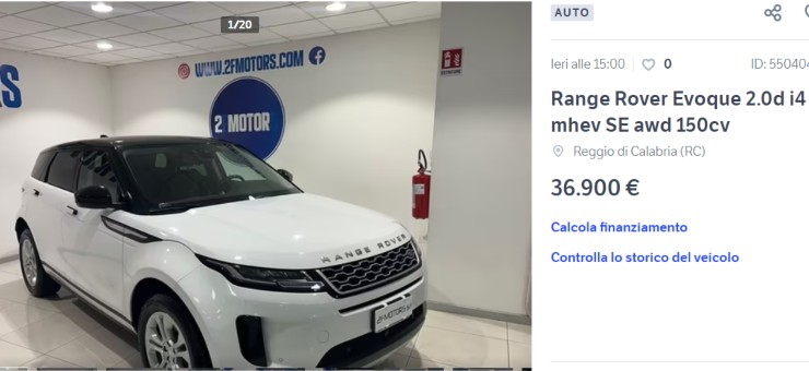 Range Rover Evoque usata