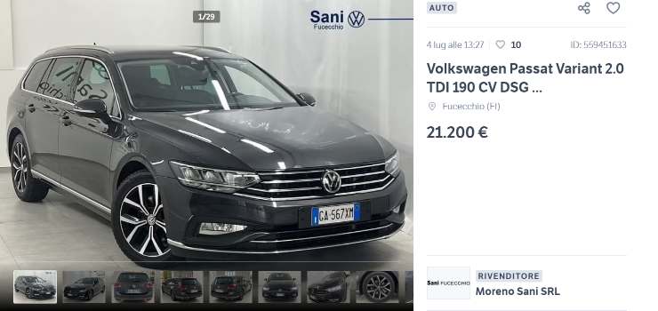 Volkswagen Passat offerta seconda mano